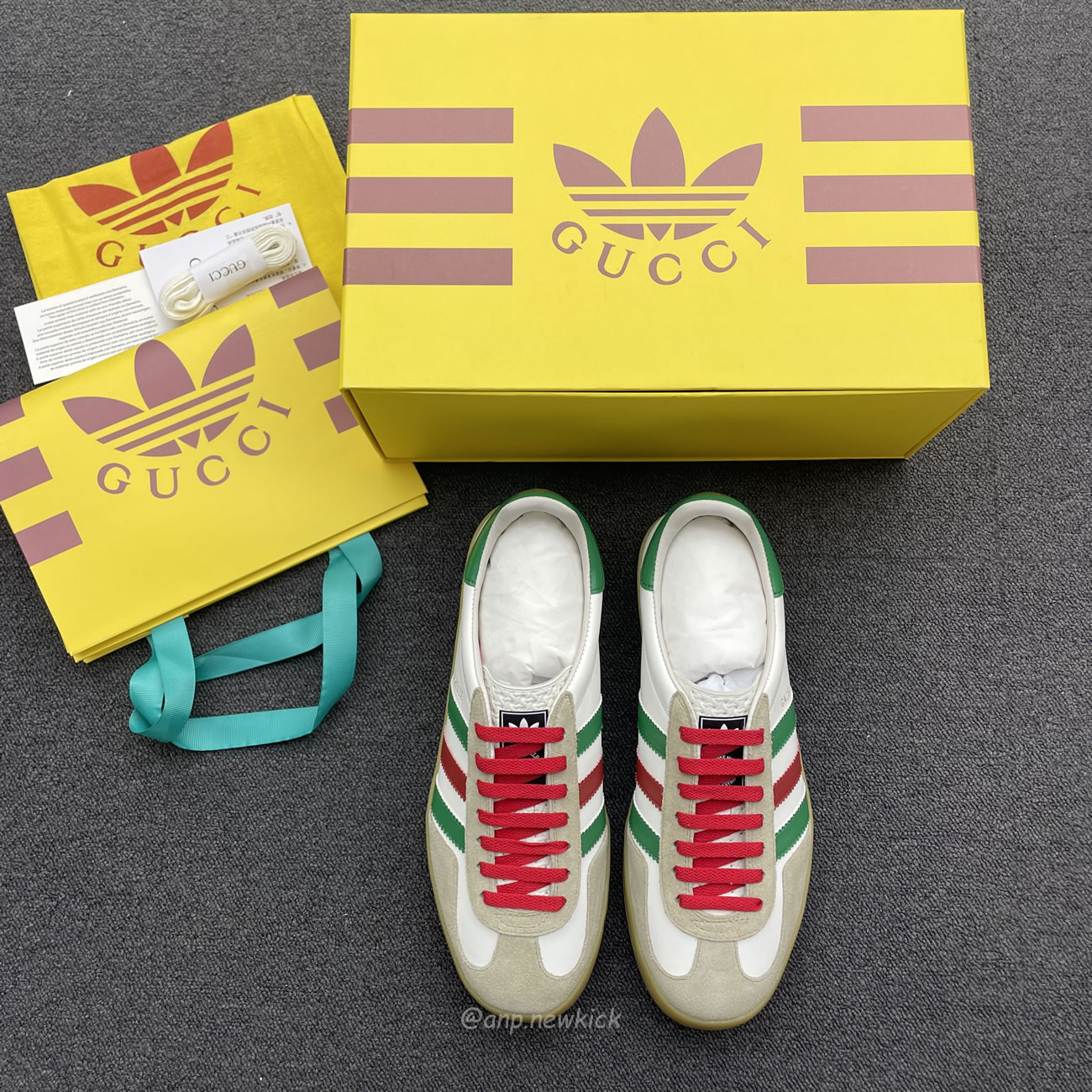 Adidas X Gucci Gazelle White Green Red 726487 Aaa43 9547 (8) - newkick.vip